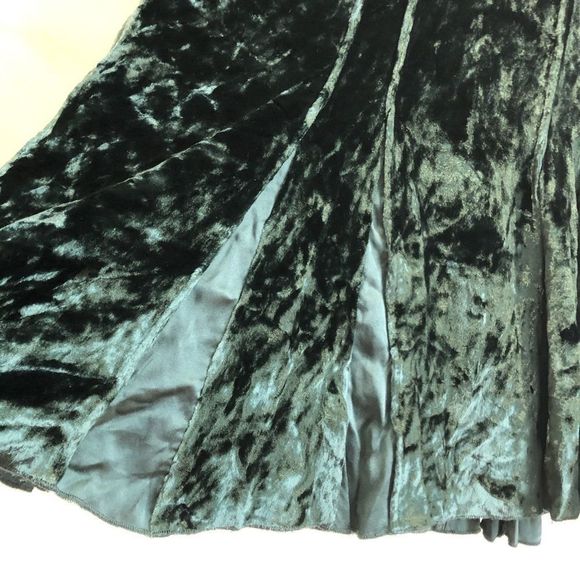 Club Monaco Silk Rayon Velvet Skirt Dark Emerald Green Size 4 - Picture 3 of 7